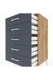 Hyperion Komodin 5 Çekmeceli 60x44x96 Çam-Antrasit