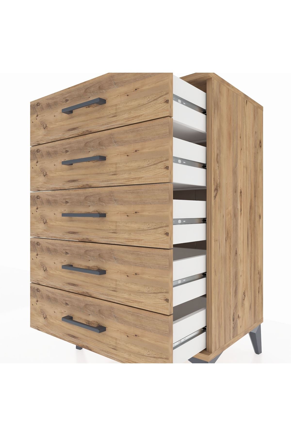 Hyperion Komodin 5 Çekmeceli 60x44x96 Çam-Çam