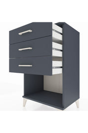 Hyperion Komodin 3 Çekmeceli 60x44x96 Antrasit-Antrasit