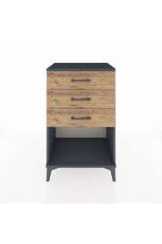 Hyperion Komodin 3 Çekmeceli 60x44x96 Antrasit-Çam