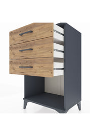 Hyperion Komodin 3 Çekmeceli 60x44x96 Antrasit-Çam