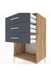 Hyperion Komodin 3 Çekmeceli 60x44x96 Çam-Antrasit