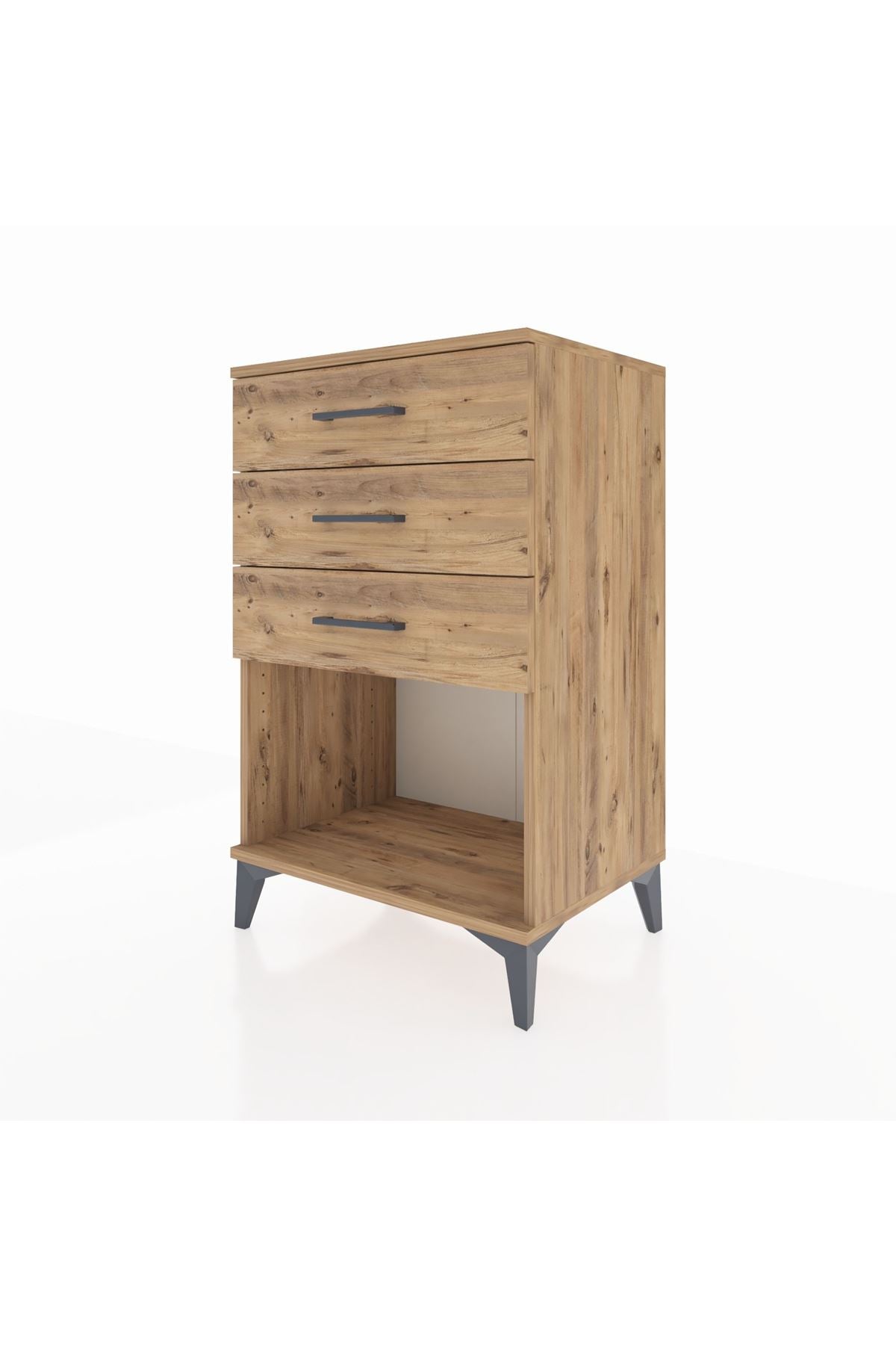 Hyperion Komodin 3 Çekmeceli 60x44x96 Çam-Çam