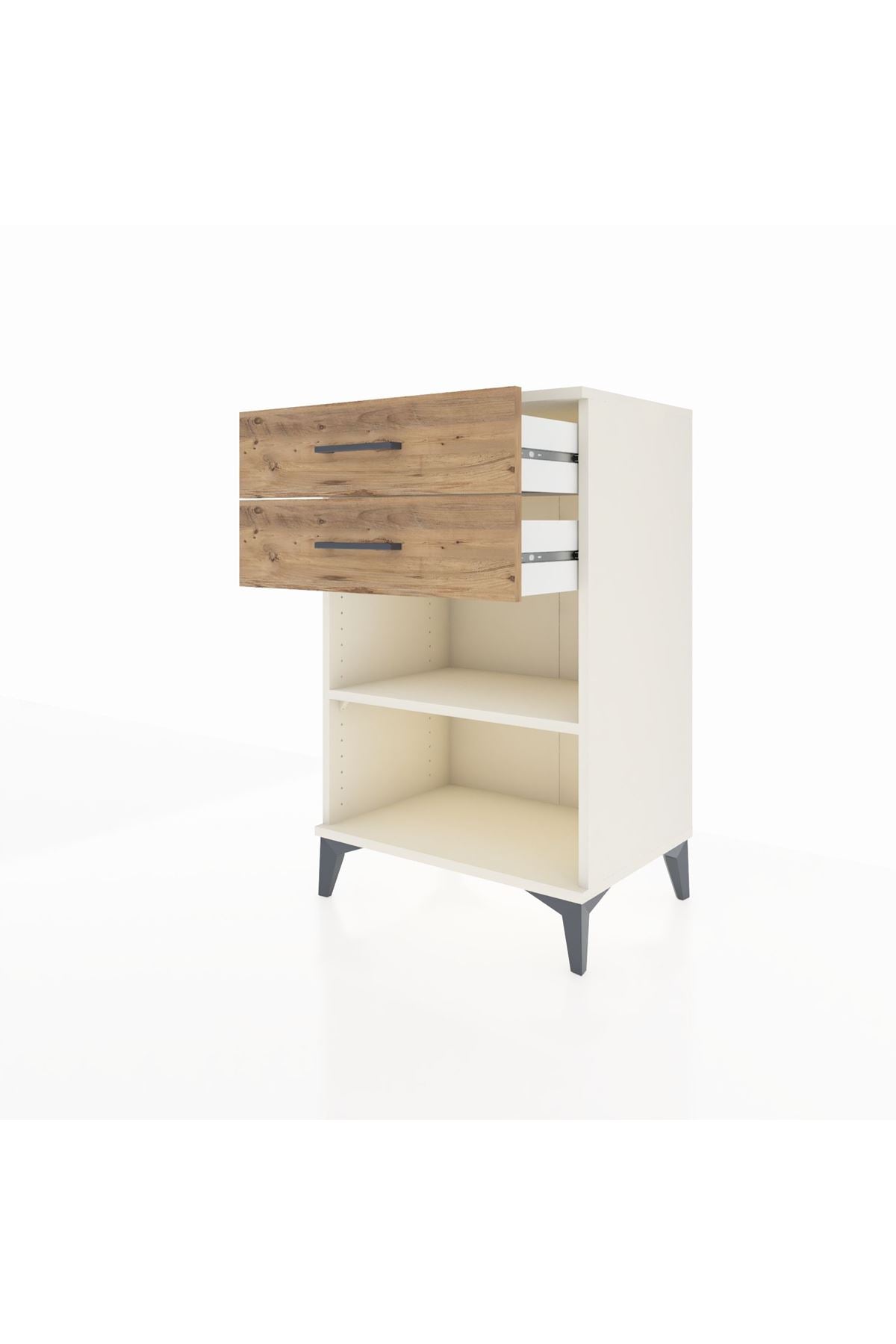 Hyperion Komodin Tek Raflı 2 Çekmeceli 60x44x96 Aytaşı-Çam
