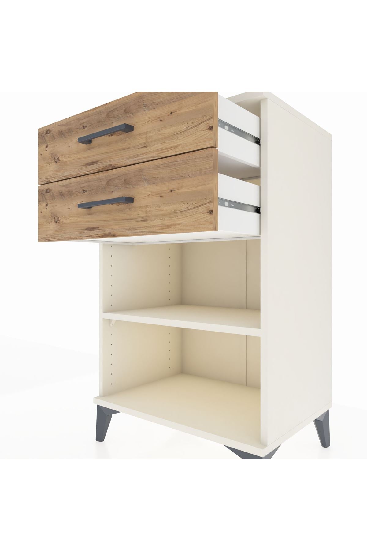 Hyperion Komodin Tek Raflı 2 Çekmeceli 60x44x96 Aytaşı-Çam