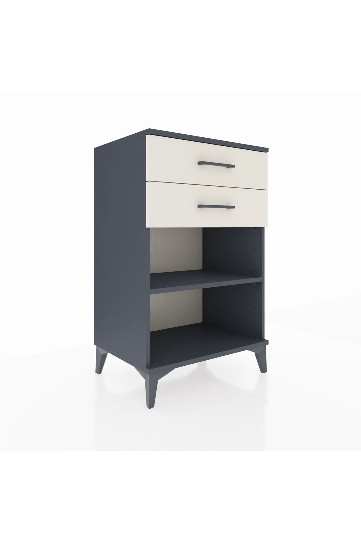 Hyperion Komodin Tek Raflı 2 Çekmeceli 60x44x96 Antrasit-Aytaşı