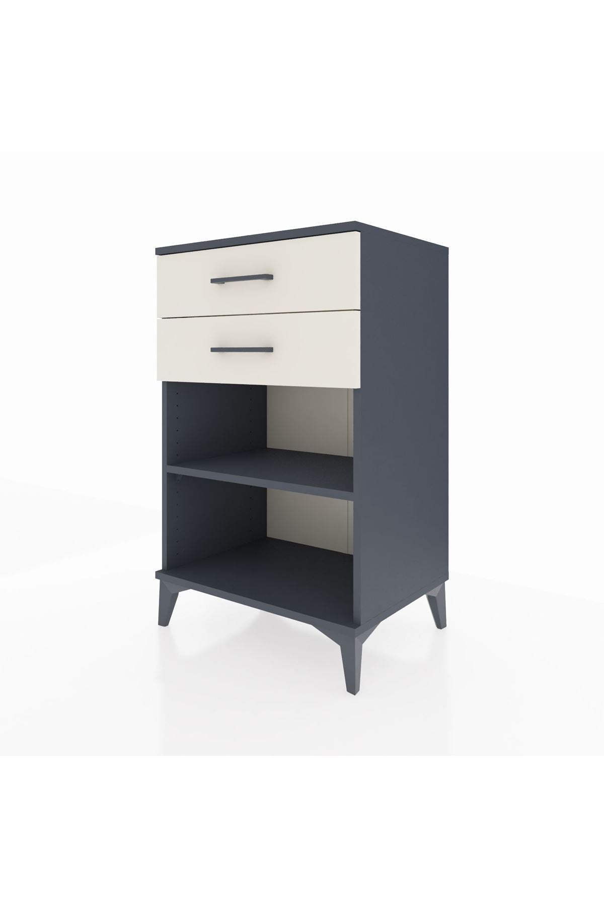 Hyperion Komodin Tek Raflı 2 Çekmeceli 60x44x96 Antrasit-Aytaşı