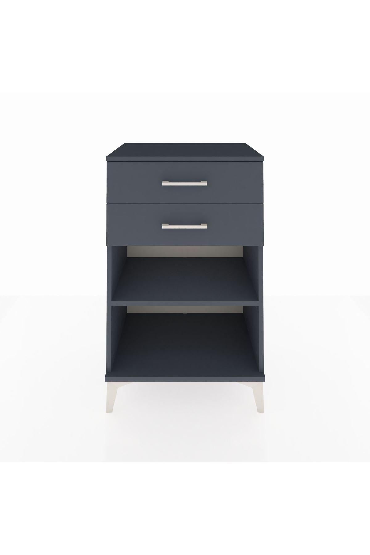 Hyperion Komodin Tek Raflı 2 Çekmeceli 60x44x96 Antrasit-Antrasit