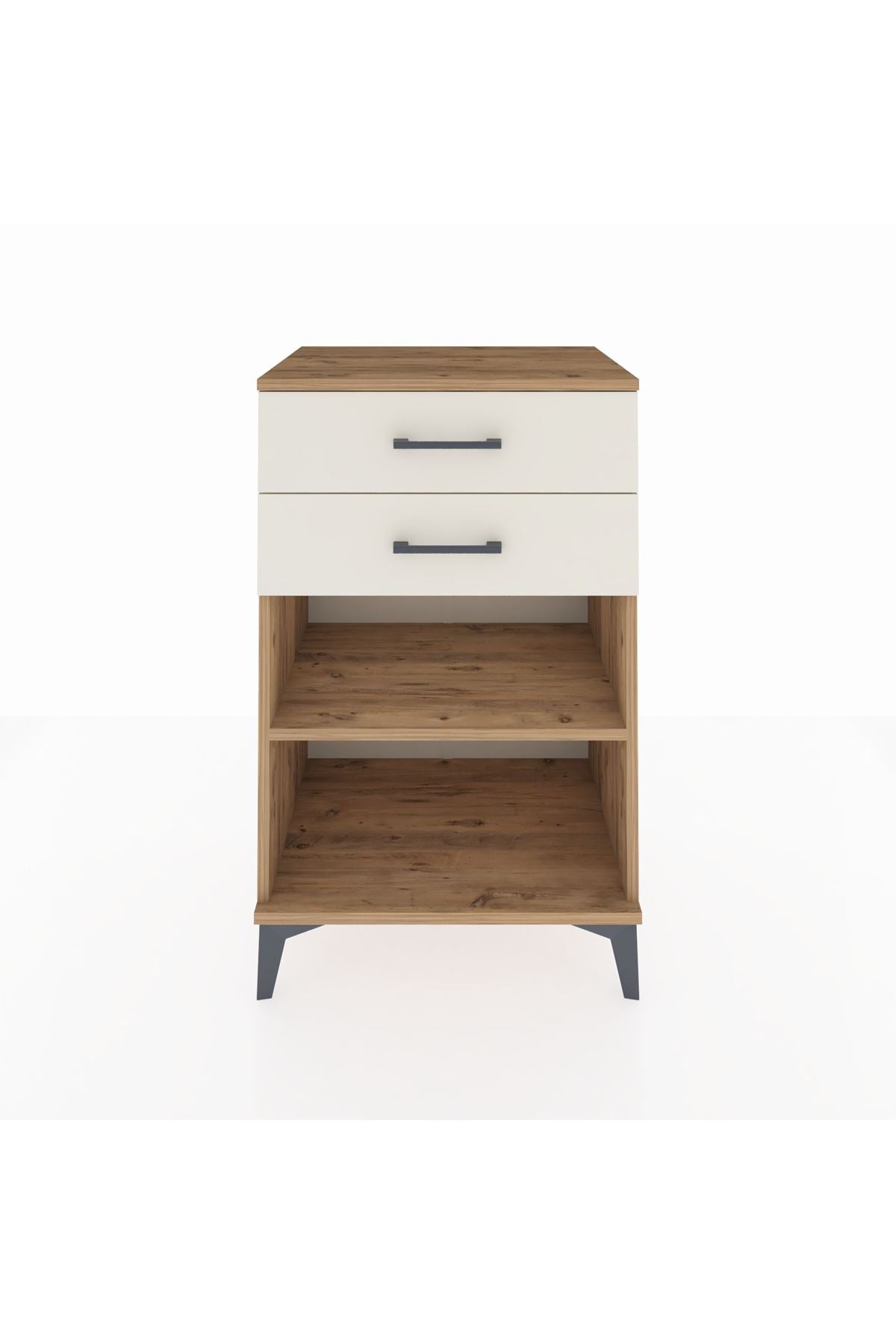 Hyperion Komodin Tek Raflı 2 Çekmeceli 60x44x96 Çam-Aytaşı