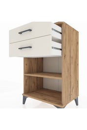 Hyperion Komodin Tek Raflı 2 Çekmeceli 60x44x96 Çam-Aytaşı