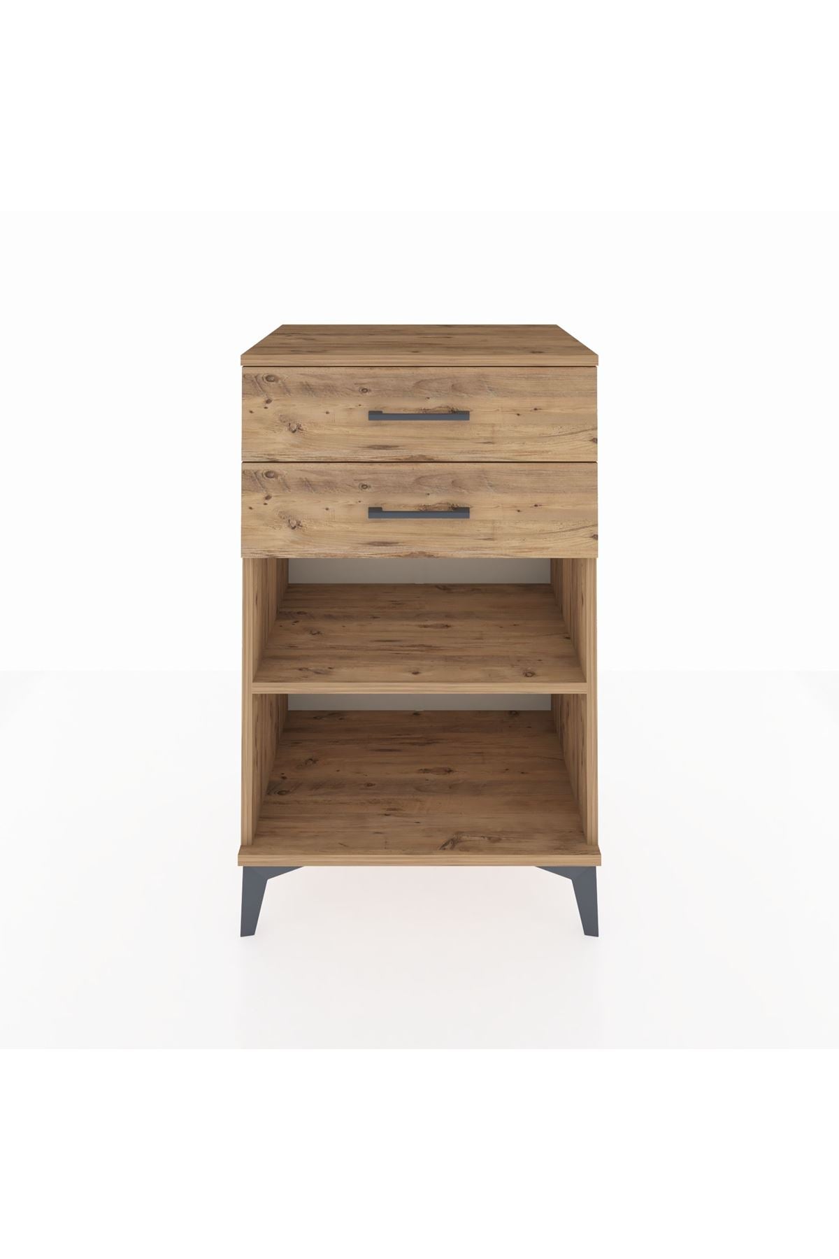 Hyperion Komodin Tek Raflı 2 Çekmeceli 60x44x96 Çam-Çam