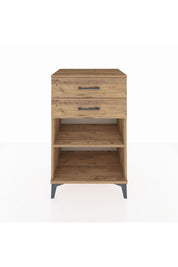 Hyperion Komodin Tek Raflı 2 Çekmeceli 60x44x96 Çam-Çam
