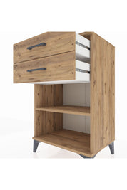 Hyperion Komodin Tek Raflı 2 Çekmeceli 60x44x96 Çam-Çam
