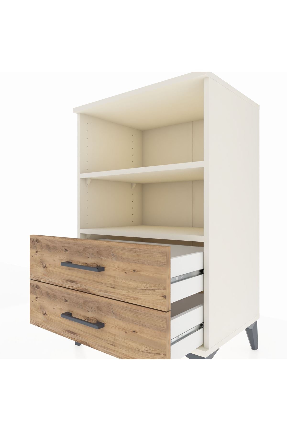 Hyperion Komodin 2 Raflı 2 Çekmeceli 60x44x96 Aytaşı-Çam