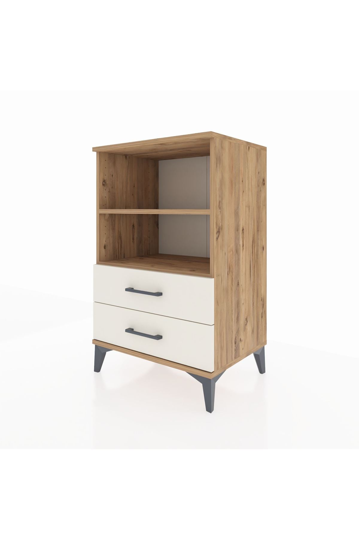 Hyperion Komodin 2 Raflı 2 Çekmeceli 60x44x96 Çam-Aytaşı