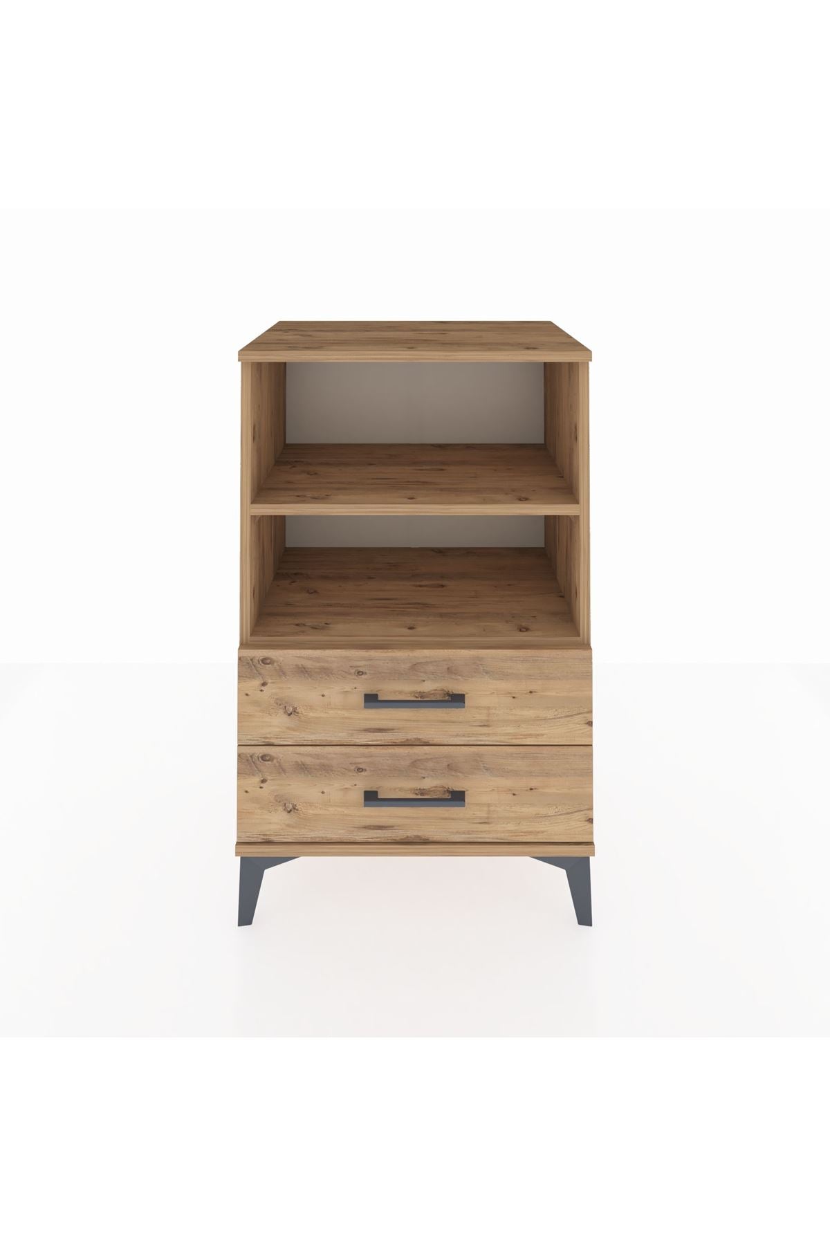 Hyperion Komodin 2 Raflı 2 Çekmeceli 60x44x96 Çam-Çam