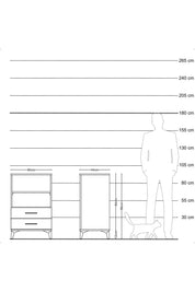 Hyperion Komodin 2 Raflı 2 Çekmeceli 60x44x96 Çam-Aytaşı