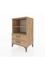 Hyperion Komodin 2 Raflı 2 Çekmeceli 60x44x96 Çam-Çam