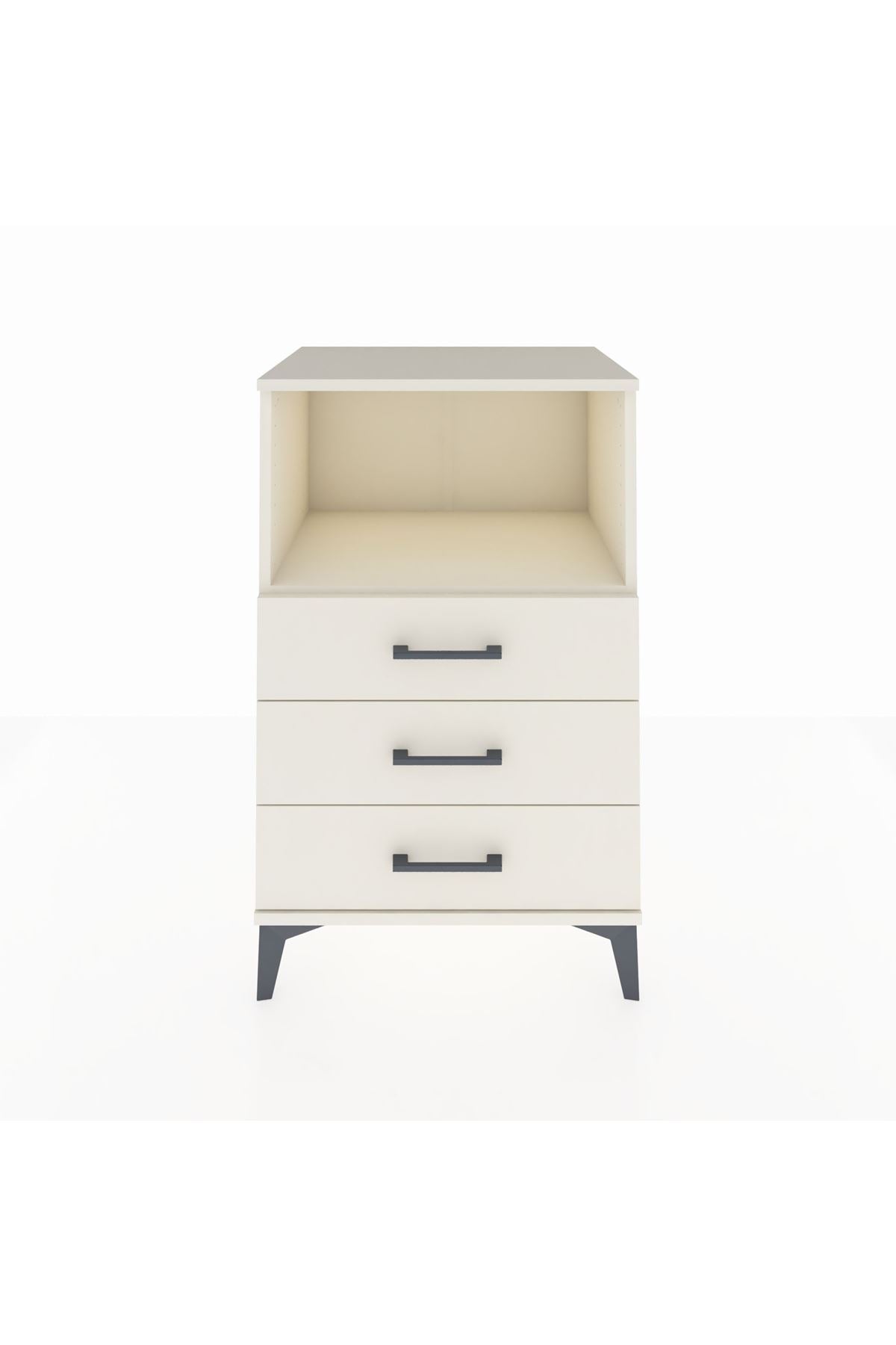 Hyperion Komodin Tek Raflı 3 Çekmeceli 60x44x96 Aytaşı-Aytaşı