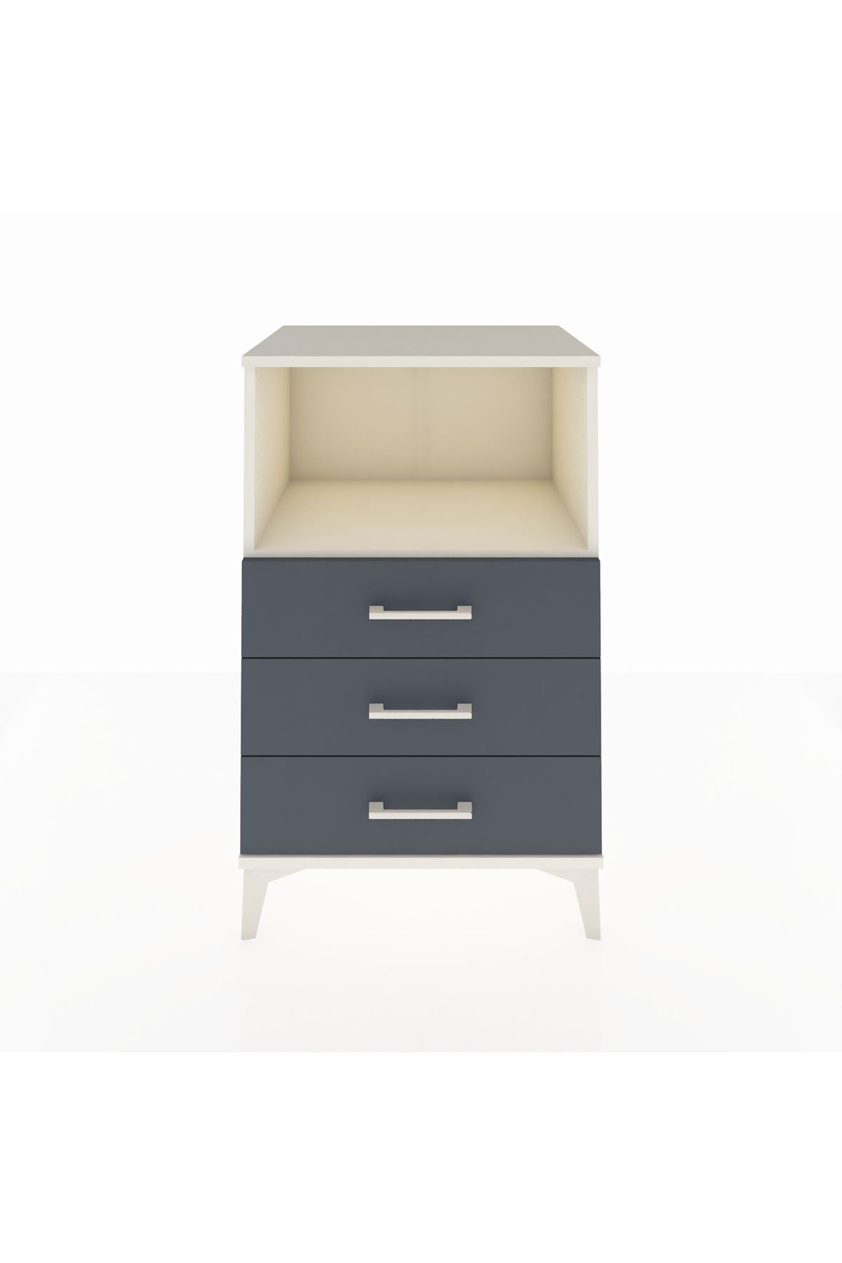 Hyperion Komodin Tek Raflı 3 Çekmeceli 60x44x96 Aytaşı-Antrasit