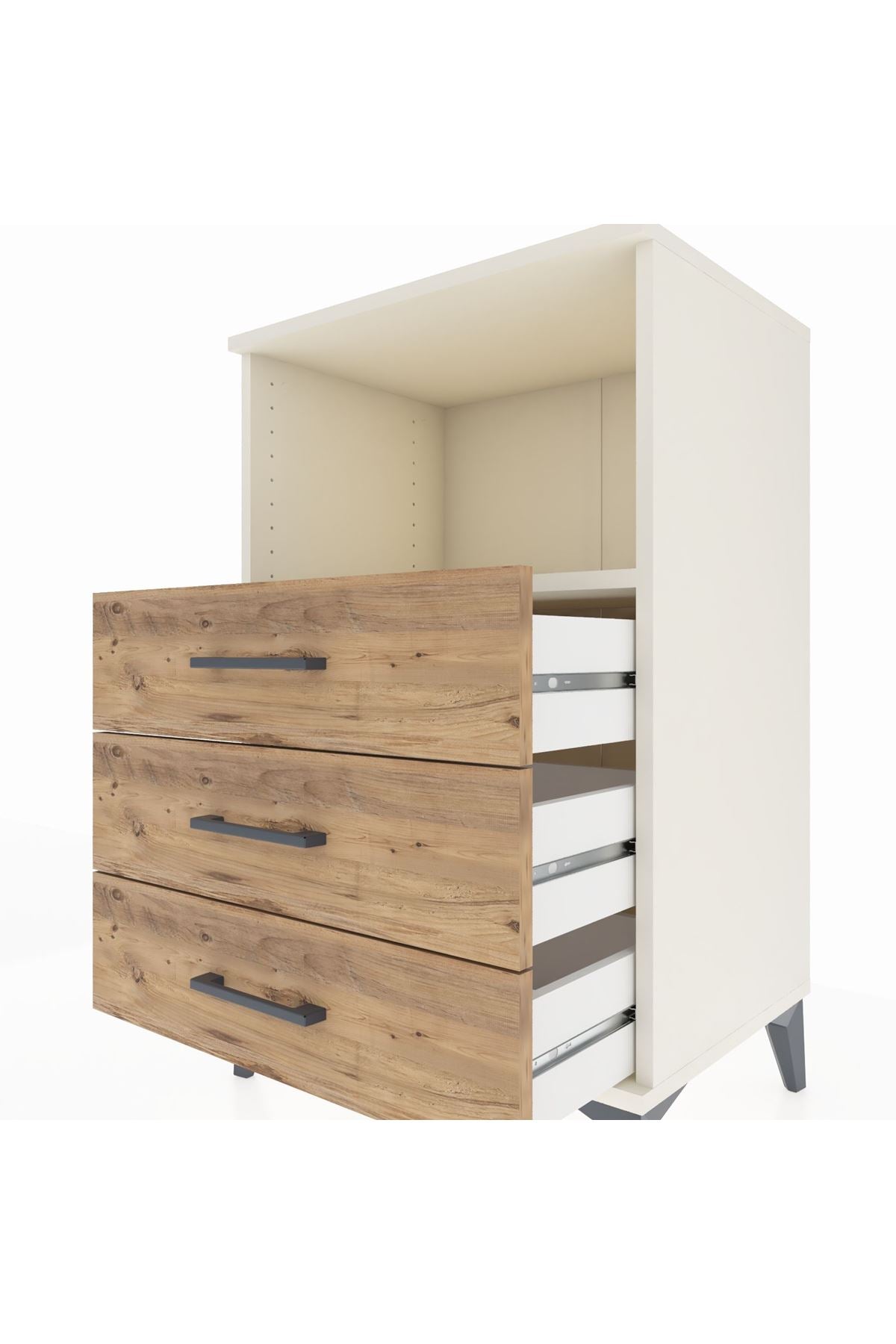 Hyperion Komodin Tek Raflı 3 Çekmeceli 60x44x96 Aytaşı-Çam