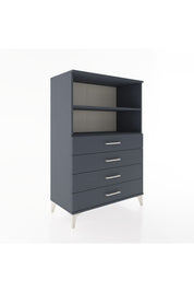 Hyperion Dolap 2 Raflı 4 Çekmeceli 88x44x134 Antrasit-Antrasit