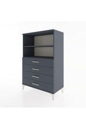 Hyperion Dolap 2 Raflı 4 Çekmeceli 88x44x134 Antrasit-Antrasit