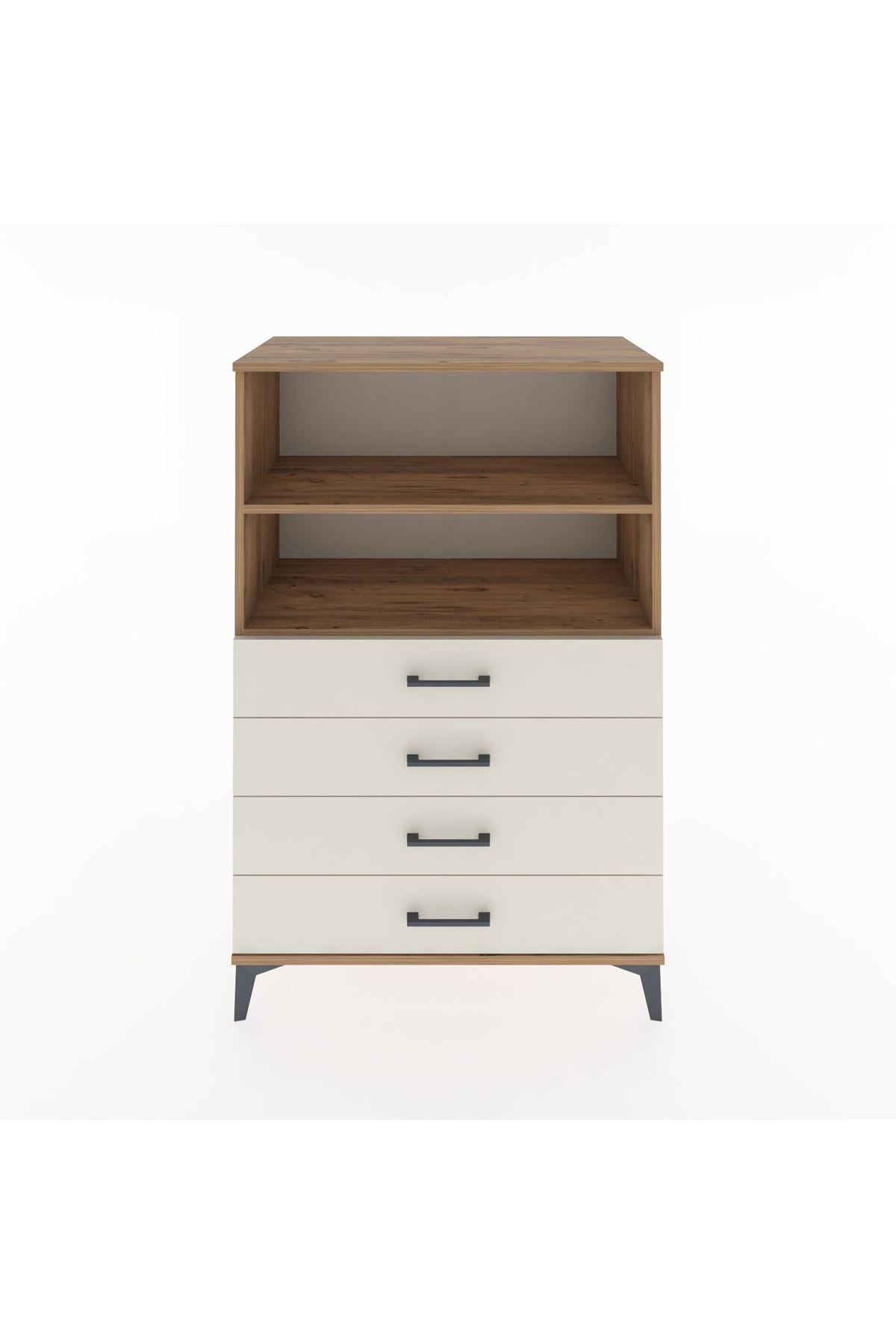 Hyperion Dolap 2 Raflı 4 Çekmeceli 88x44x134 Çam-Aytaşı