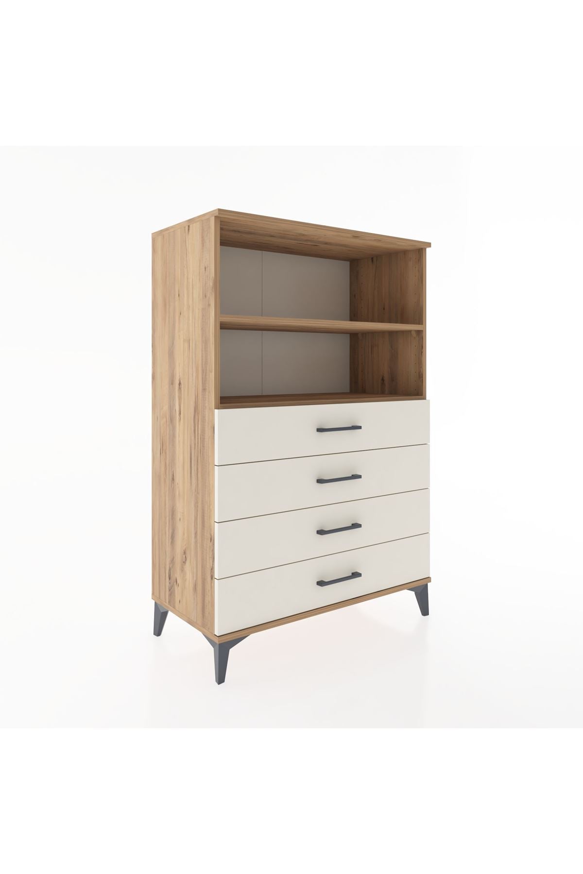 Hyperion Dolap 2 Raflı 4 Çekmeceli 88x44x134 Çam-Aytaşı