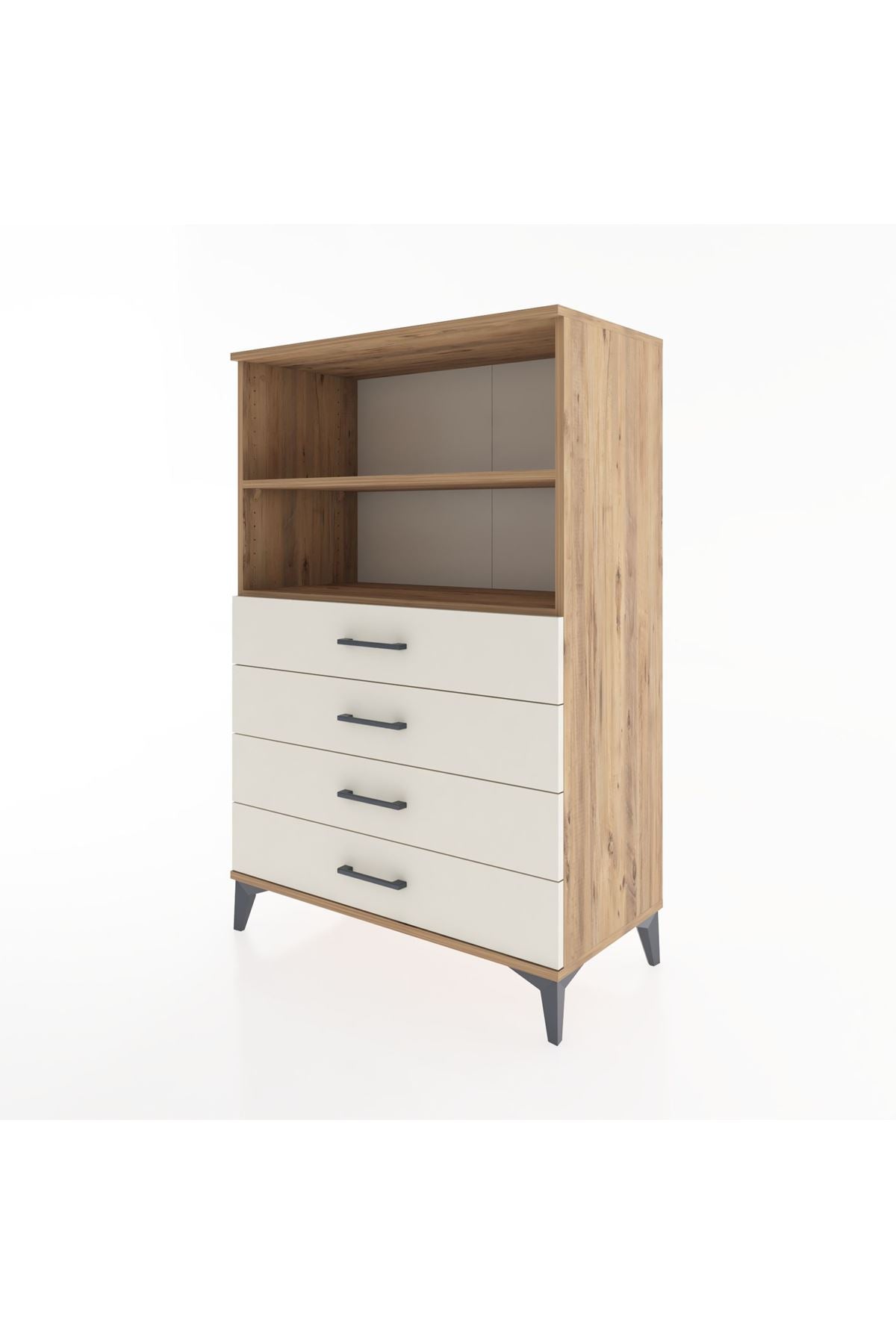 Hyperion Dolap 2 Raflı 4 Çekmeceli 88x44x134 Çam-Aytaşı