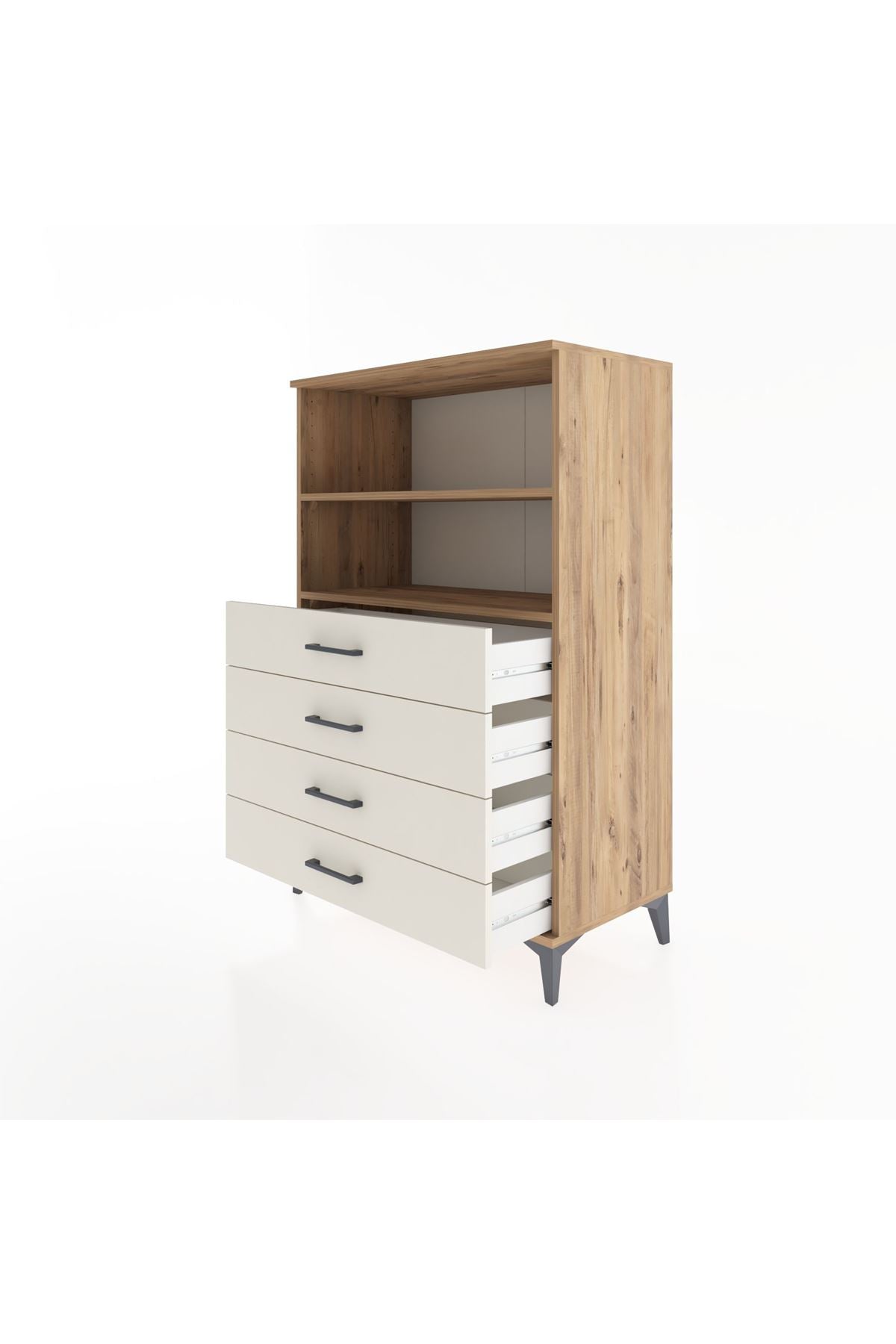 Hyperion Dolap 2 Raflı 4 Çekmeceli 88x44x134 Çam-Aytaşı