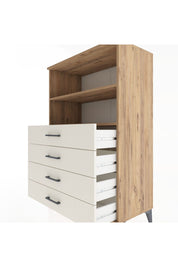Hyperion Dolap 2 Raflı 4 Çekmeceli 88x44x134 Çam-Aytaşı