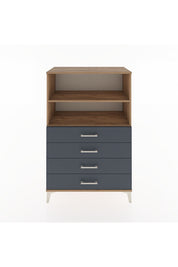 Hyperion Dolap 2 Raflı 4 Çekmeceli 88x44x134 Çam-Antrasit