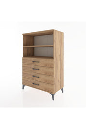 Hyperion Dolap 2 Raflı 4 Çekmeceli 88x44x134 Çam-Çam