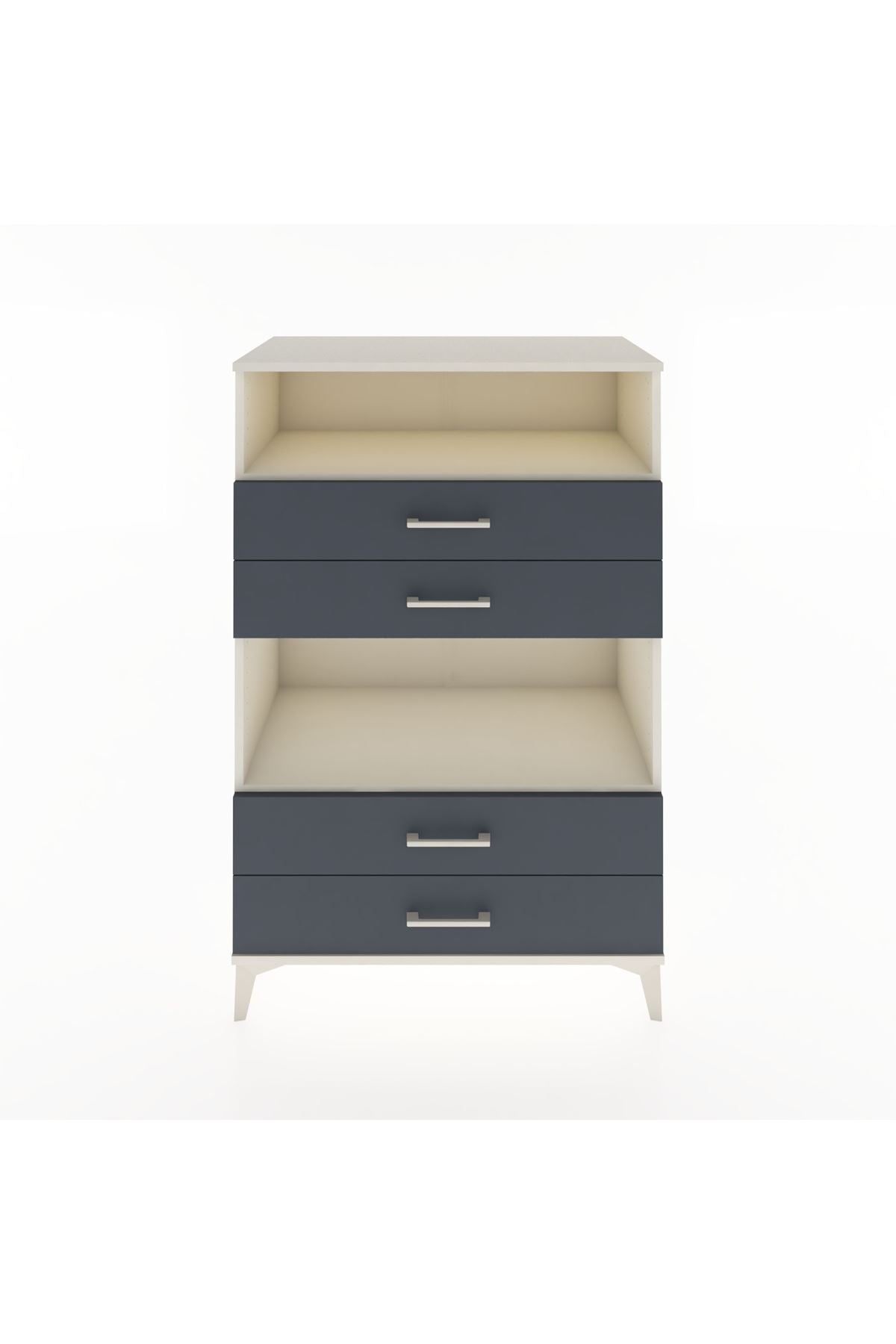 Hyperion Dolap 2 Raflı 4 Çekmeceli 88x44x134 Aytaşı-Antrasit