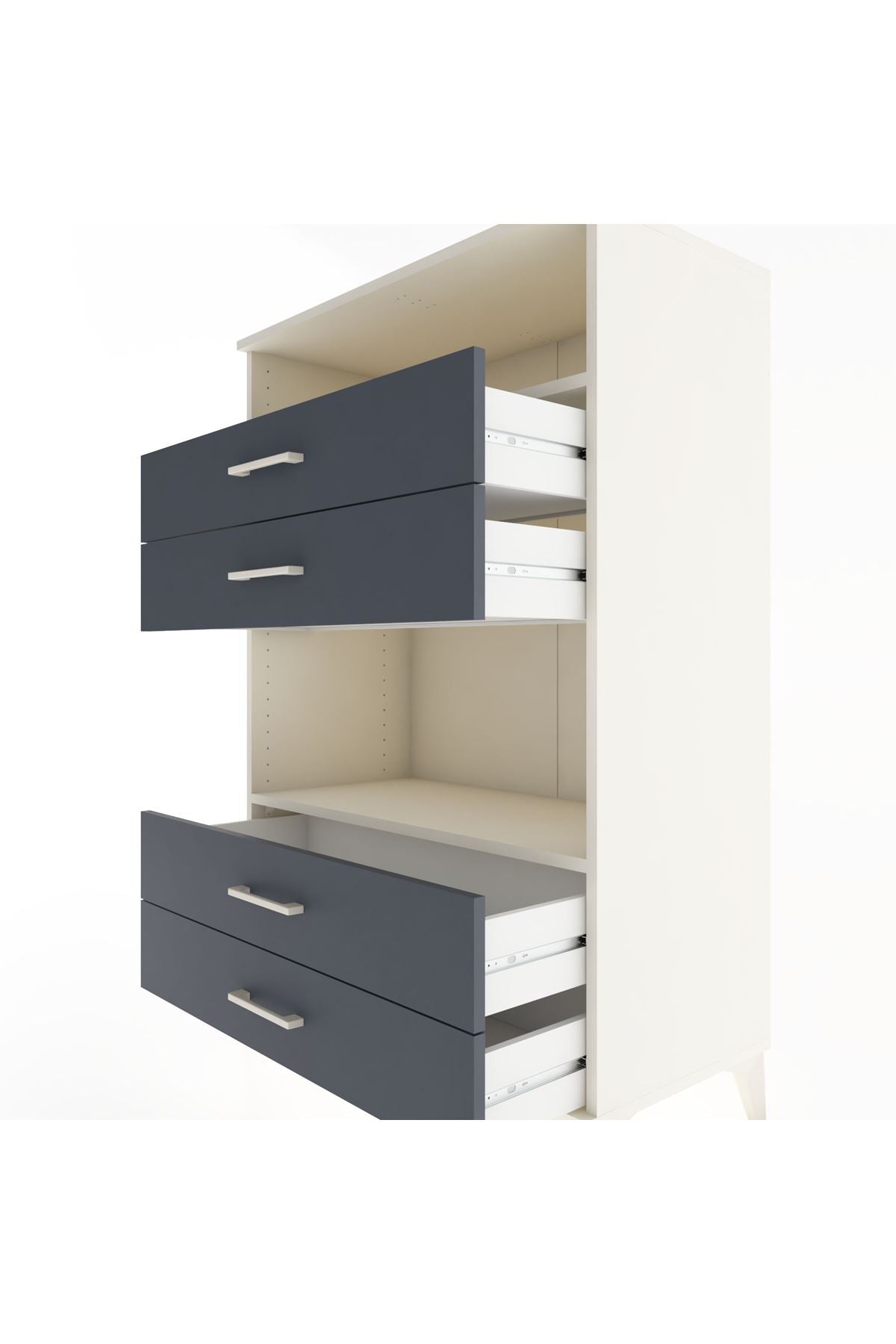 Hyperion Dolap 2 Raflı 4 Çekmeceli 88x44x134 Aytaşı-Antrasit