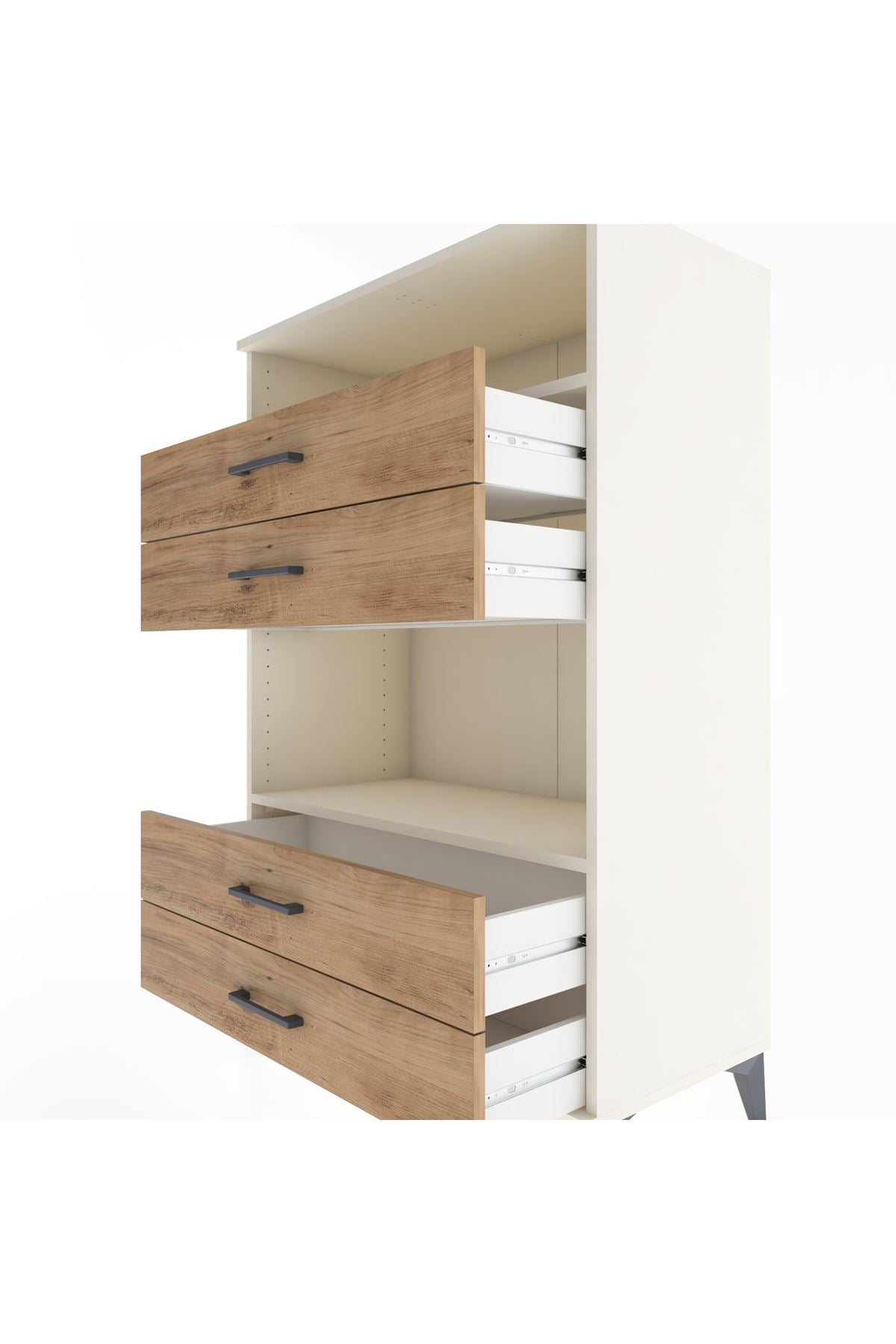 Hyperion Dolap 2 Raflı 4 Çekmeceli 88x44x134 Aytaşı-Çam