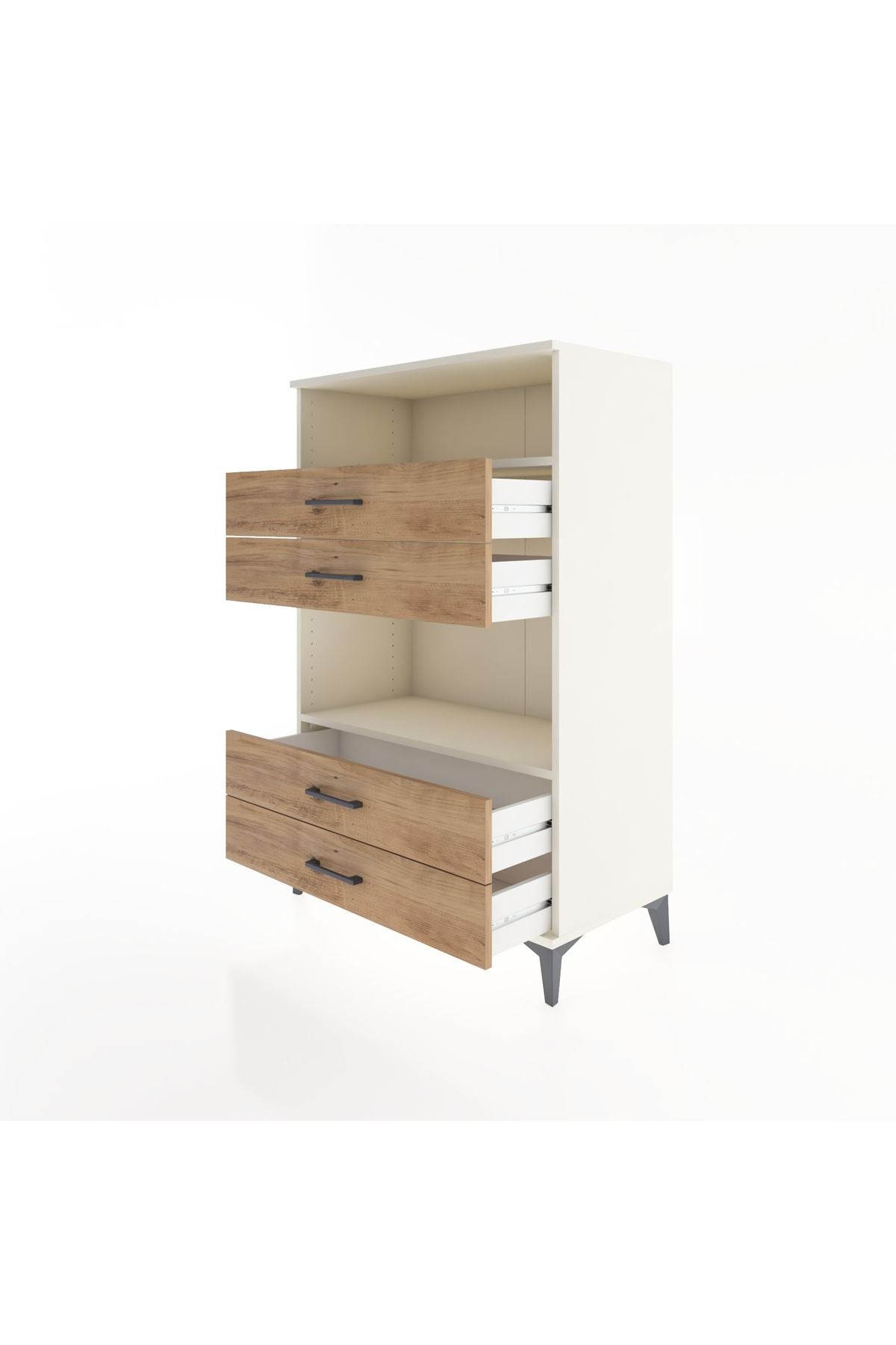 Hyperion Dolap 2 Raflı 4 Çekmeceli 88x44x134 Aytaşı-Çam