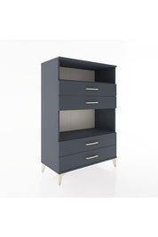 Hyperion Dolap 2 Raflı 4 Çekmeceli 88x44x134 Antrasit-Antrasit