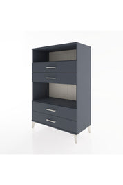 Hyperion Dolap 2 Raflı 4 Çekmeceli 88x44x134 Antrasit-Antrasit