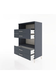 Hyperion Dolap 2 Raflı 4 Çekmeceli 88x44x134 Antrasit-Antrasit