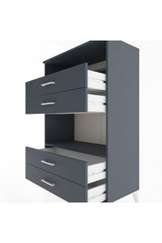 Hyperion Dolap 2 Raflı 4 Çekmeceli 88x44x134 Antrasit-Antrasit