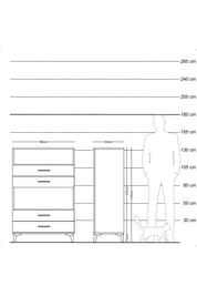Hyperion Dolap 2 Raflı 4 Çekmeceli 88x44x134 Antrasit-Aytaşı