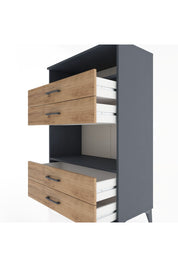 Hyperion Dolap 2 Raflı 4 Çekmeceli 88x44x134 Antrasit-Çam