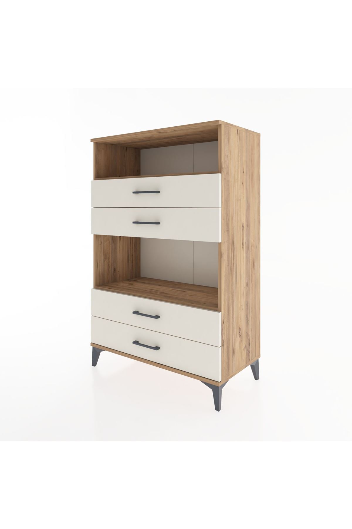 Hyperion Dolap 2 Raflı 4 Çekmeceli 88x44x134 Çam-Aytaşı