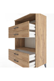 Hyperion Dolap 2 Raflı 4 Çekmeceli 88x44x134 Çam-Çam