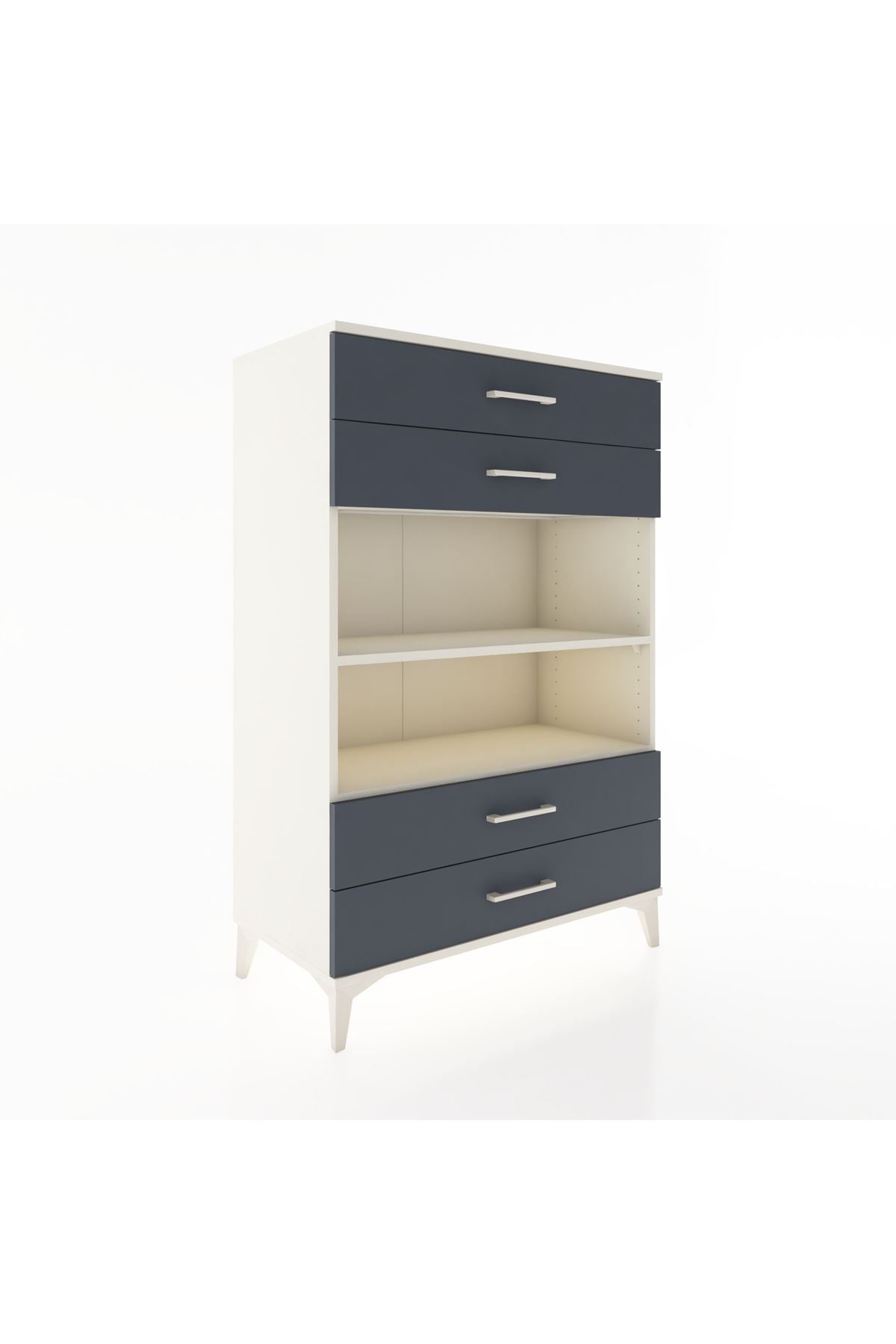 Hyperion Dolap 2 Raflı 4 Çekmeceli 88x44x134 Aytaşı-Antrasit