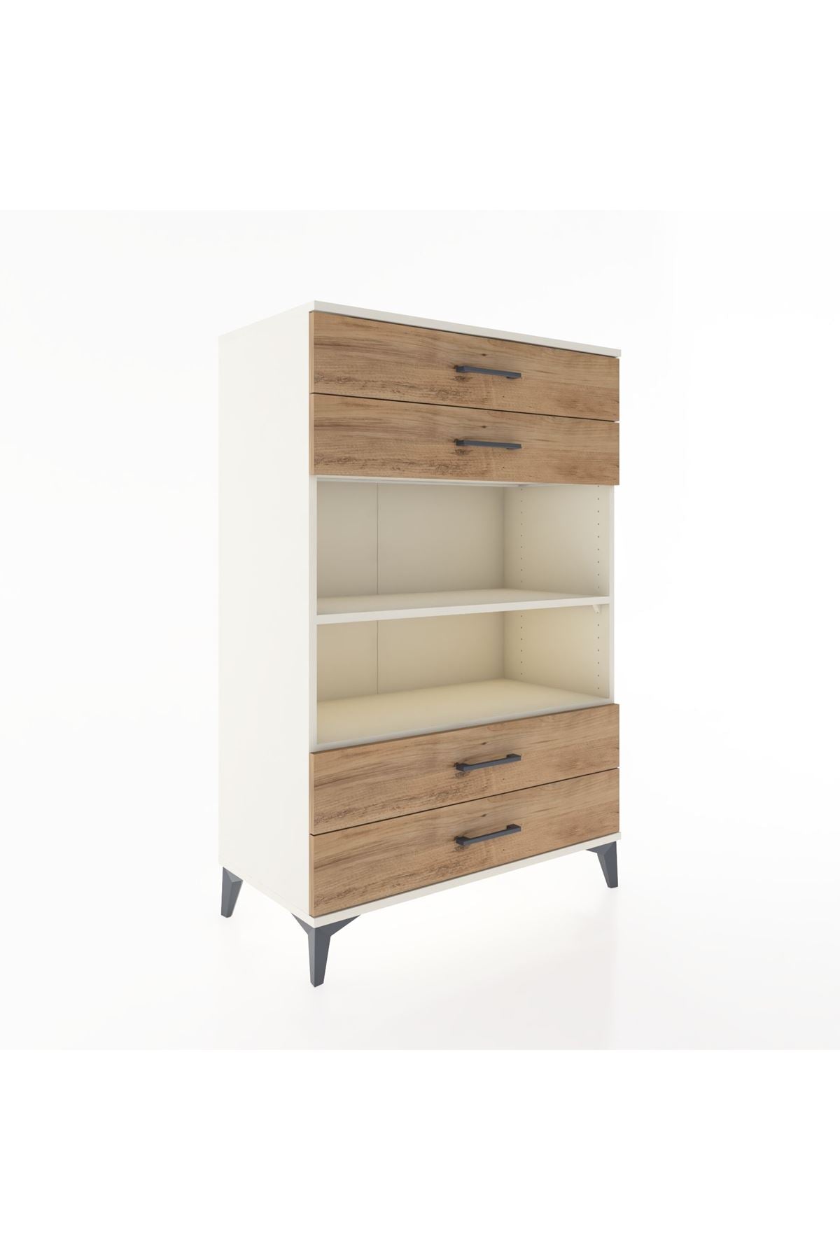 Hyperion Dolap 2 Raflı 4 Çekmeceli 88x44x134 Aytaşı-Çam