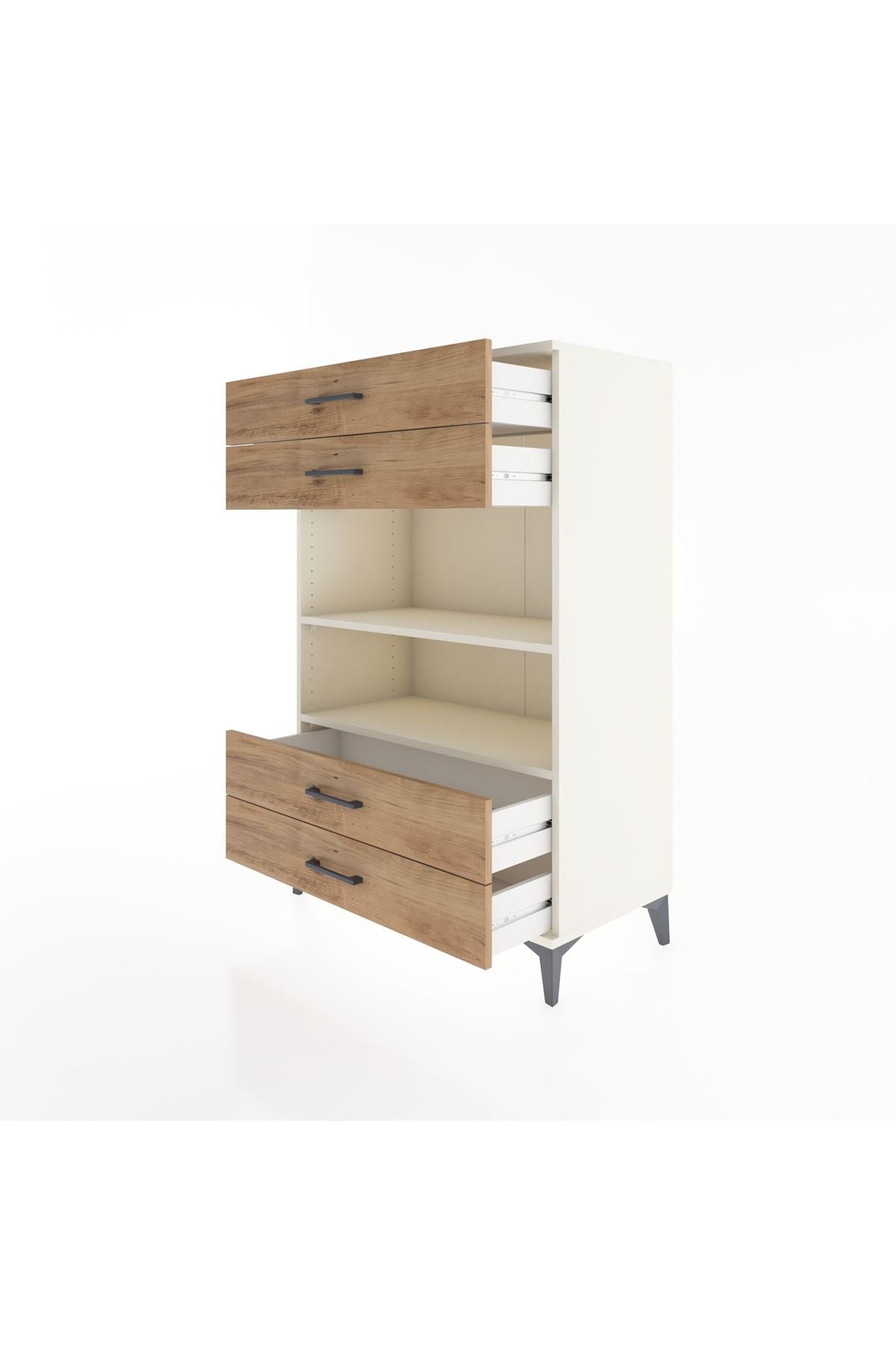 Hyperion Dolap 2 Raflı 4 Çekmeceli 88x44x134 Aytaşı-Çam