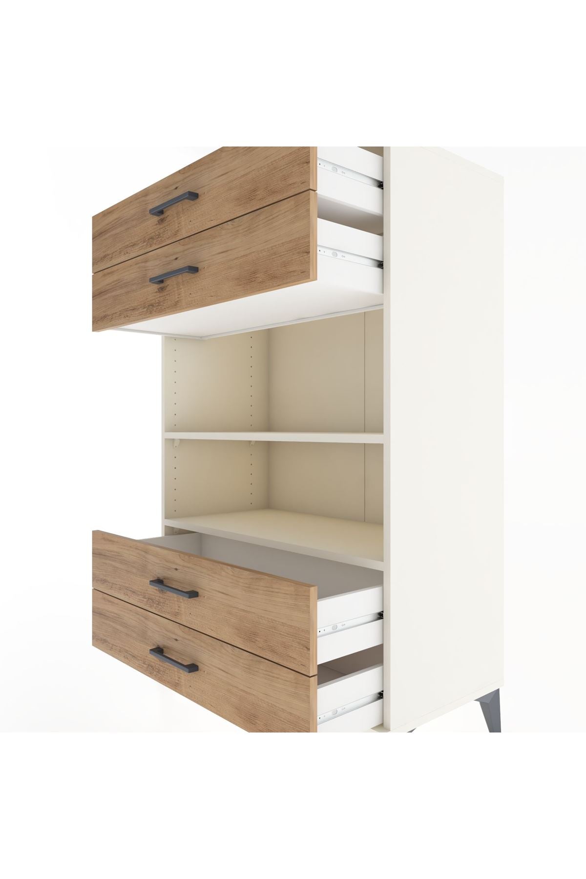 Hyperion Dolap 2 Raflı 4 Çekmeceli 88x44x134 Aytaşı-Çam